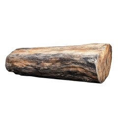 Fototapeta premium Roughhewn Wooden Log Isolated on Black Background