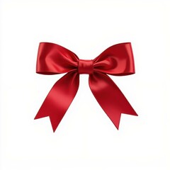 Fototapeta premium A vibrant red satin bow, perfect for gift wrapping or decorations, exuding elegance and charm.