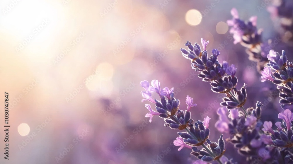 Wall mural Lavender Blossoms at Sunset