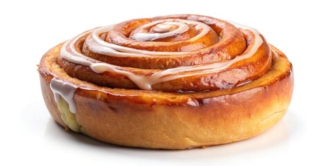 Isolated cinnamon bun on white background