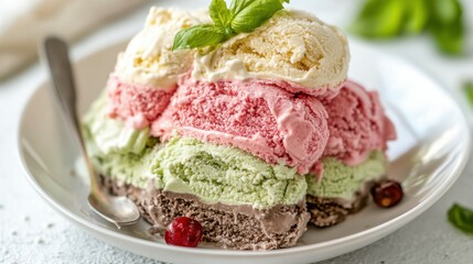 Colorful Layers of Creamy Ice Delight