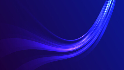 Modern abstract High speed effect. fast running motion. dynamic colorful light trails on blue background. Futuristic digital technology concept