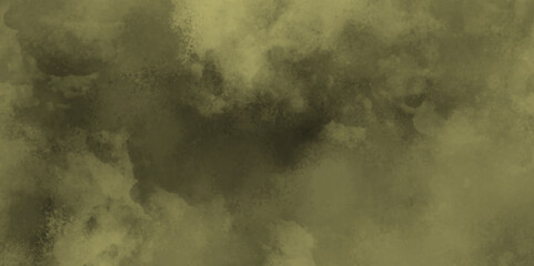 Abstract Background Texture Pattern with brown color, Heavily Mixed Wall Art paper texture. Watercolor background of coffee bombs or dust particles, Yellow fog and mist effect on black background.