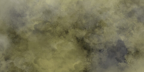 Abstract Background Texture Pattern with brown color, Heavily Mixed Wall Art paper texture. Watercolor background of coffee bombs or dust particles, Yellow fog and mist effect on black background.