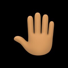 Obraz premium Raised Hand Emoji Illustration 