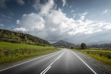 country road in a mountain landscape
