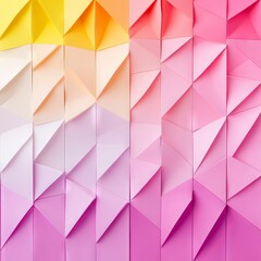 Fototapeta premium A vibrant geometric pattern of folded paper in gradient colors.