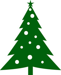 Christmas tree clip art design on plain white transparent isolated background for card, shirt, hoodie, sweatshirt, apparel, card, tag, mug, icon, poster or badge