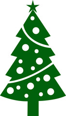 Christmas tree clip art design on plain white transparent isolated background for card, shirt, hoodie, sweatshirt, apparel, card, tag, mug, icon, poster or badge