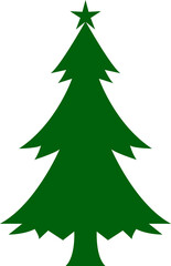 Christmas tree clip art design on plain white transparent isolated background for card, shirt, hoodie, sweatshirt, apparel, card, tag, mug, icon, poster or badge