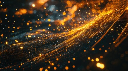 Fototapeta premium Abstract glowing particles and data streams in a high-tech digital environment representing technological processes
