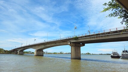 River and To Chau bridge at Ha Tien town, Kien Giang province Mekong Delta Vietnam.