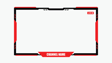 Stream webcam overlay. Game stream frames. Hud frame streaming media gamer broadcast webcam box video screen, Gaming channel stream overlay
