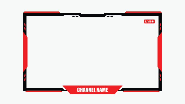Stream webcam overlay. Game stream frames. Hud frame streaming media gamer broadcast webcam box video screen, Gaming channel stream overlay - Powered by Adobe