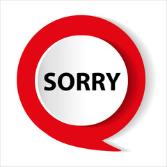 Sorry speech bubble or chat bubble doodle design