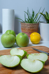 Green apples ,detox concept and healthy food