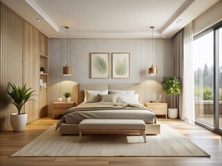 Minimalist Bedroom Design with Clean Lines and Simple Decor for Tranquil Living Spaces