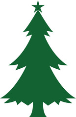 Christmas tree clip art design on plain white transparent isolated background for card, shirt, hoodie, sweatshirt, apparel, card, tag, mug, icon, poster or badge