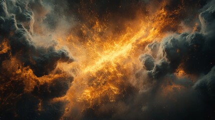 Fototapeta premium Fiery Cosmic Clouds