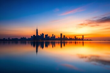 Minimalist City Skyline Silhouette - Urban Essence Photography