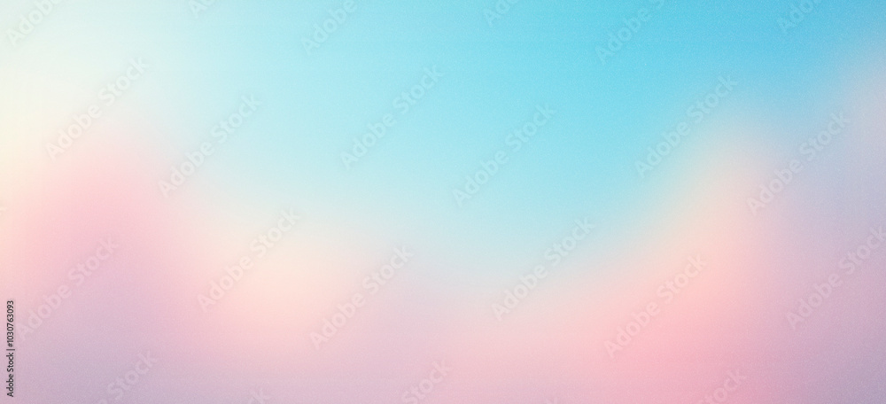 Poster pastel pink and blue gradient background, smooth transitions and soft noise effect, abstract design 