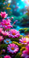 pink flowers in the water