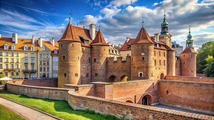 Fototapeta premium Fortified medieval outpost in Warsaw
