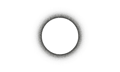 Fototapeta premium Dot texture round border. Stippled grain texture. Vector noise gradient circle frame isolated on transparent background