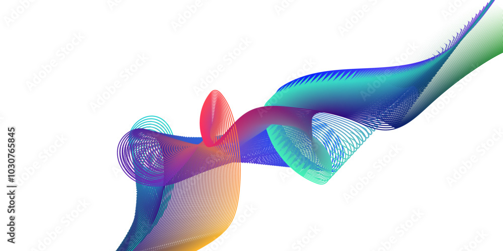 Poster wave background design, wave line vector, gradient color wave background design