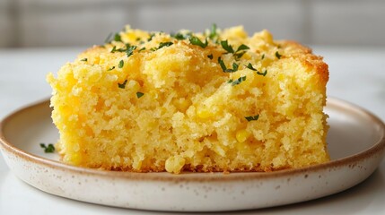 Delicious Cornbread Dressing on a Rustic Plate