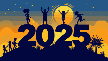 Happy new year 2025 a vector
