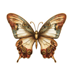 Metallic Butterfly: A captivating, intricate butterfly with metallic wings in shades of gold, brown, and blue, creating a stunning visual of nature's artistry.  