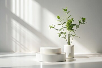 Minimalist Product Display Mockup with Double Exposure for Beauty and Cosmetics Branding