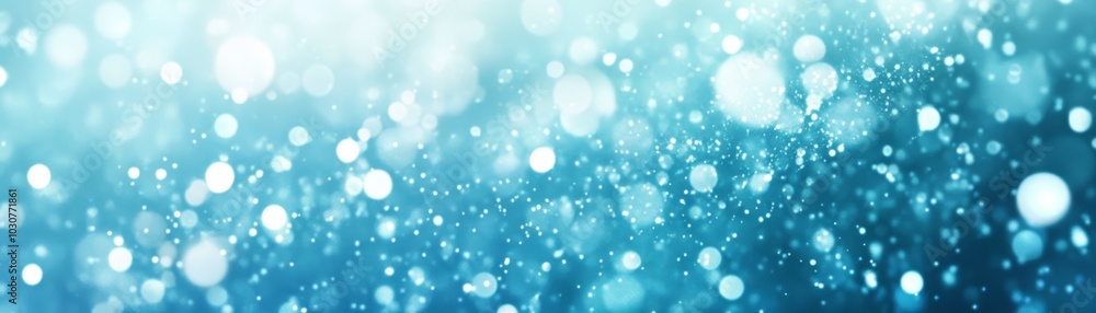 Poster dreamy blue abstract background with a mesmerizing display of radiant bokeh lights