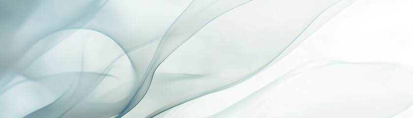 Fototapeta premium Flowing white lines on white, an abstract minimalist design a