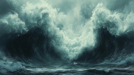 Dramatic Ocean Wave Scene
