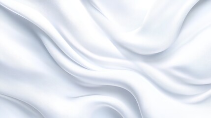 Naklejka premium Luxurious white silk fabric background, elegant texture and flowing drapes for design