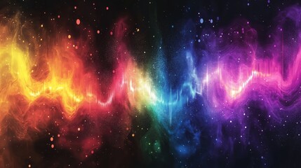 Fototapeta premium Vibrant Abstract Waveform Digital Art