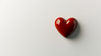 Fototapeta premium Minimalistic background with glossy red heart