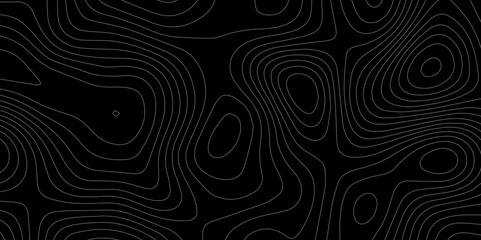 Abstract light pattern Vector illustration. Topographic map background concept. Vibrant neon lights pulsating patterns. Colorful topography contour lines isolated on black background.	