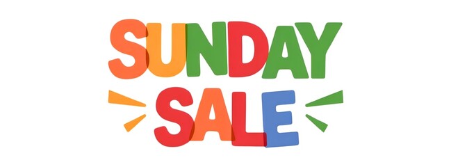 SUNDAY SALE creative banner,minimalistic flat vector illustration,plain white background