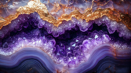 Stunning amethyst geode showcasing vibrant purple crystals.