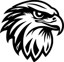 Obraz premium Falcon | Black and White Vector illustration