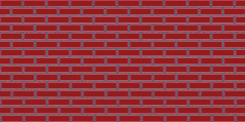 An illustration of a red brick wall with gray joints.