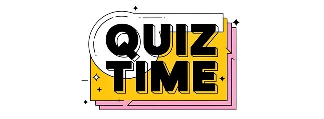 QUIZ TIME creative banner,minimalistic flat vector illustration,plain background