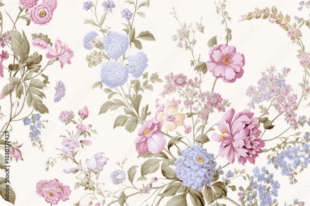 Wall mural Toile wallpaper a single flower garden pattern plant art.