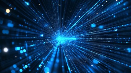 Abstract blue bokeh lights background, festive and elegant design element