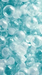 Abstract Teal and White Sphere Background Geometric Pattern Minimalist Design Modern Wa