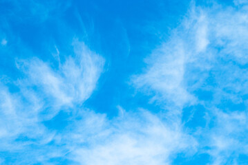 blue sky and clouds close up view from below