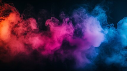 Colorful Abstract Smoke Plumes on Dark Background
